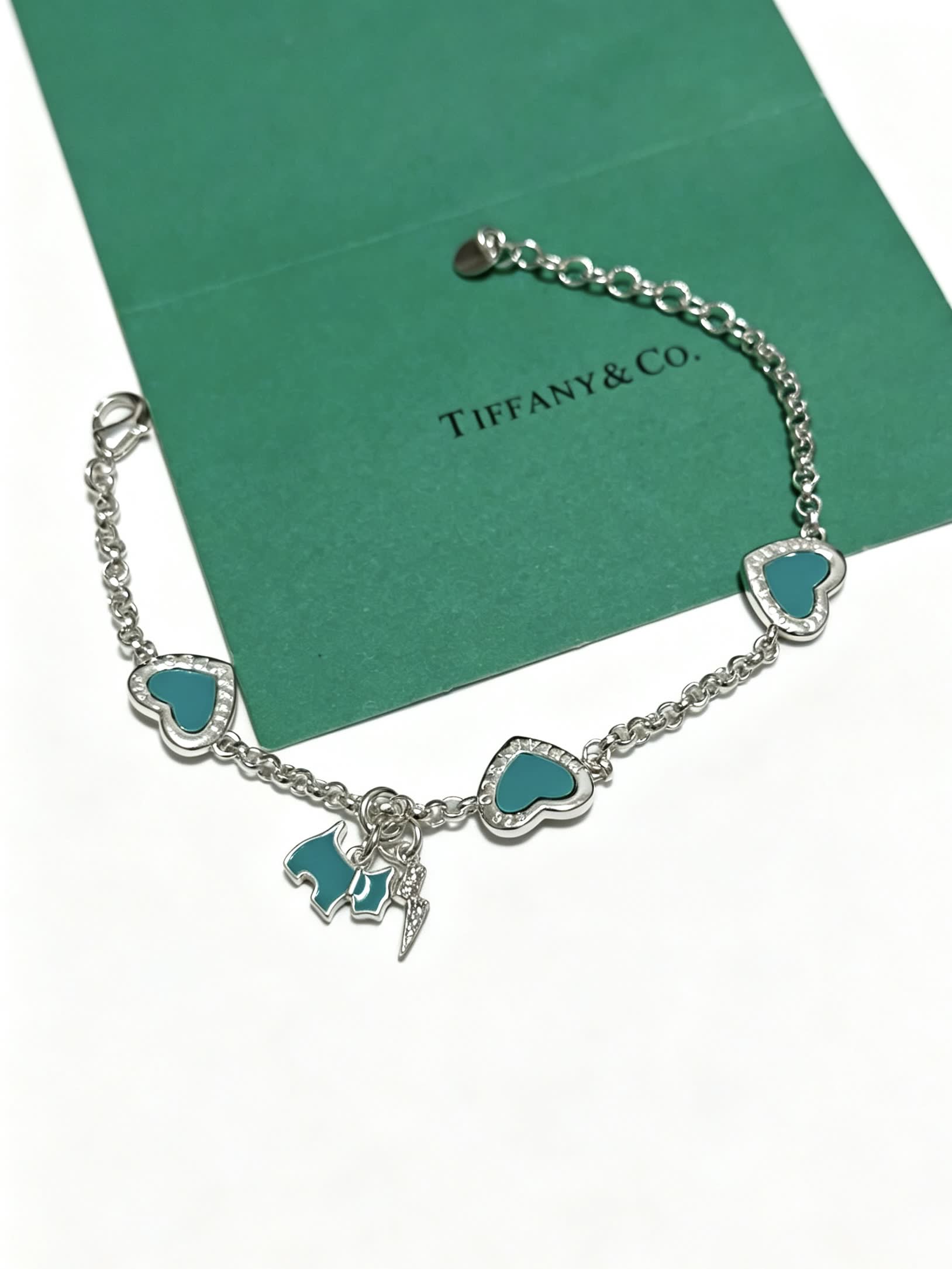 Tiffany & Co. Blue Enamel Heart Bracelet